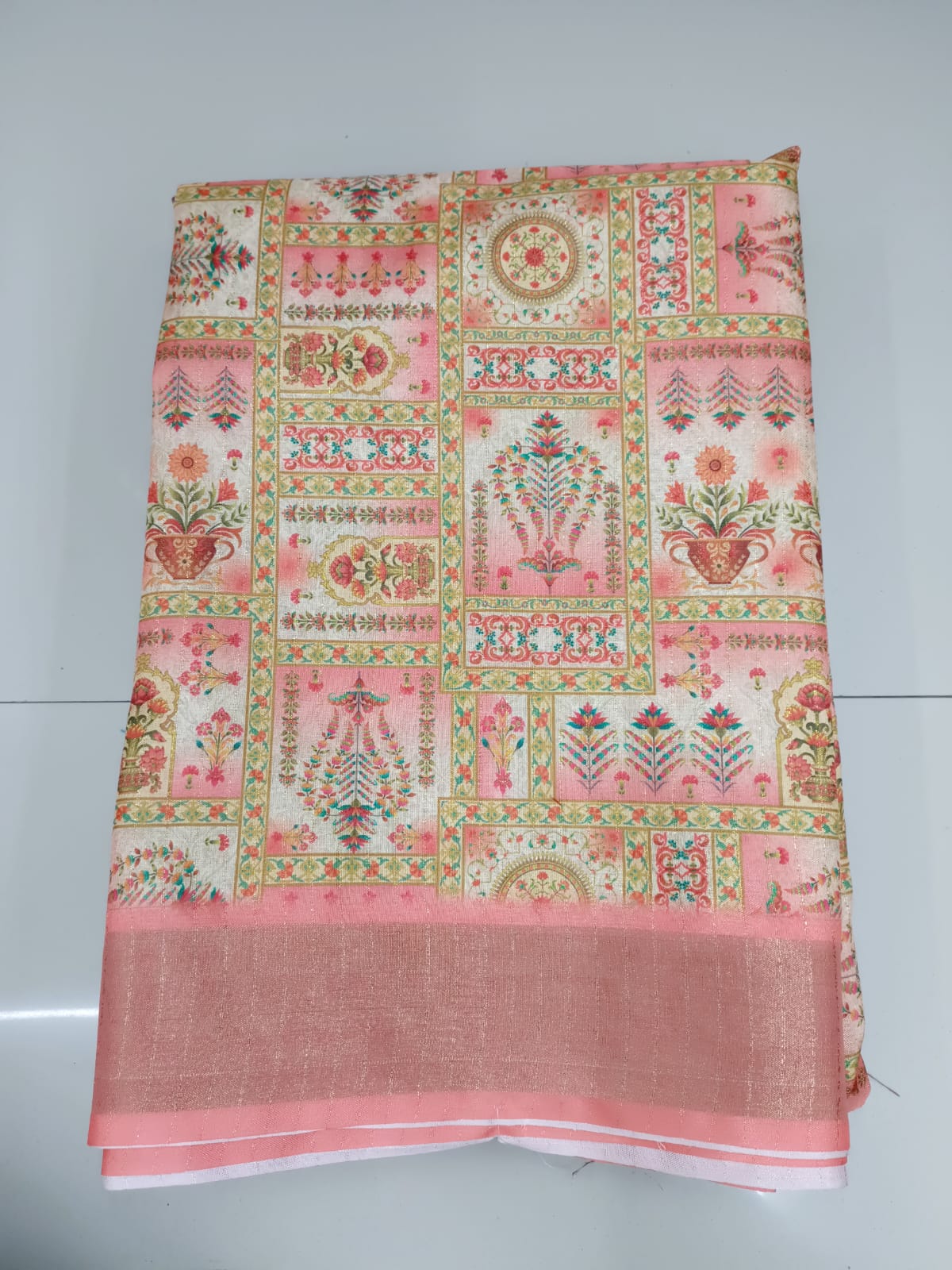Handloom Recozari Silk Saree – Royal Blue, Silver Zari Border (Design 012)