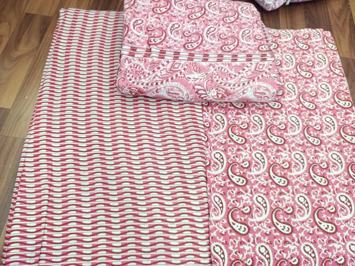 Jaipuri Cotton Block Print 60 40 Fabric Set - Design 181
