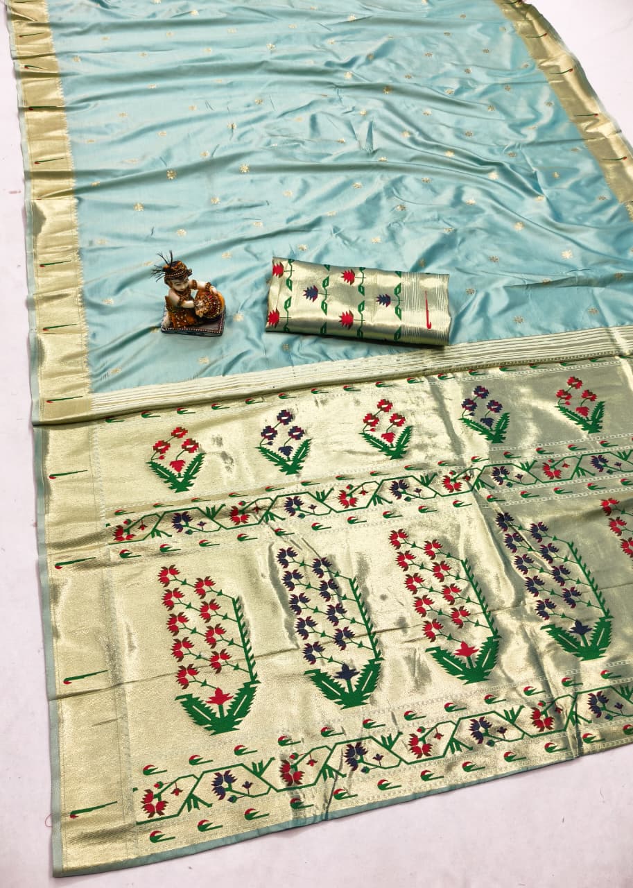 House of ShiVisha RENUKA Catalogue β Paithani Lichi Silk Sarees with Muniya Border & Gold Jari Weaving - House Of ShiVisha