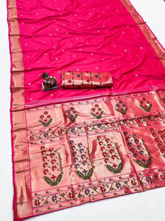 House of ShiVisha RENUKA Catalogue – Paithani Lichi Silk Sarees with Muniya Border & Gold Jari Weaving - House Of ShiVisha