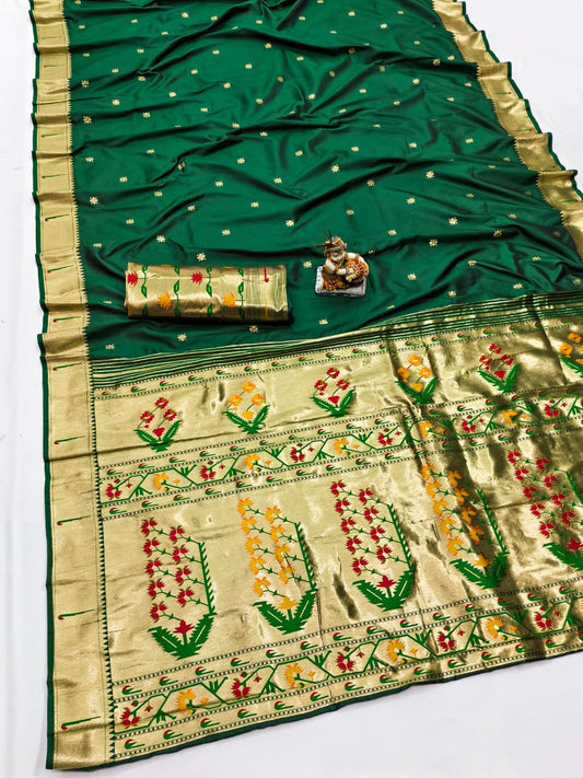 House of ShiVisha RENUKA Catalogue – Paithani Lichi Silk Sarees with Muniya Border & Gold Jari Weaving - House Of ShiVisha