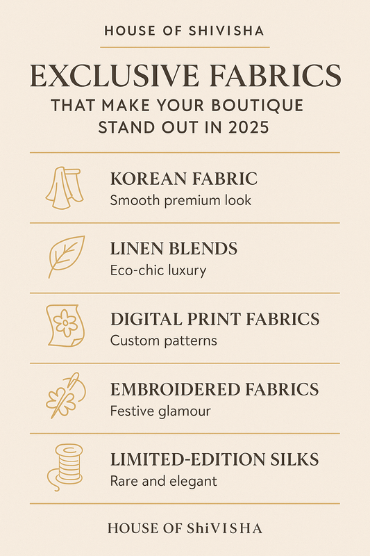 Exclusive Fabrics That Make Your Boutique Stand Out in 2025 - House Of ShiVisha