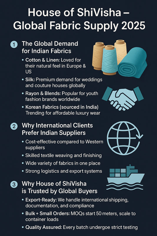 How Indian Fabric Suppliers are Powering Global Fashion in 2025 – Why House of ShiVisha Stands Out - House Of ShiVisha