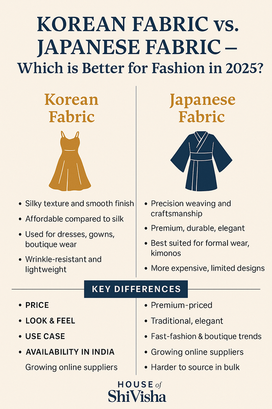 Korean Fabric vs. Japanese Fabric – Which is Better for Fashion in 2025? - House Of ShiVisha