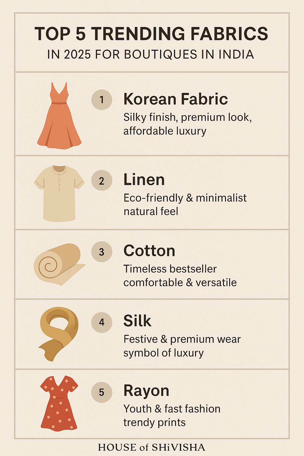 Top 5 Trending Fabrics in 2025 for Boutiques in India - House Of ShiVisha