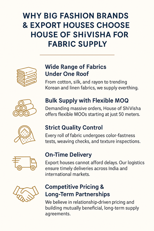 Why Big Fashion Brands & Export Houses Choose House of ShiVisha for Fabric Supply (2025 Edition) - House Of ShiVisha