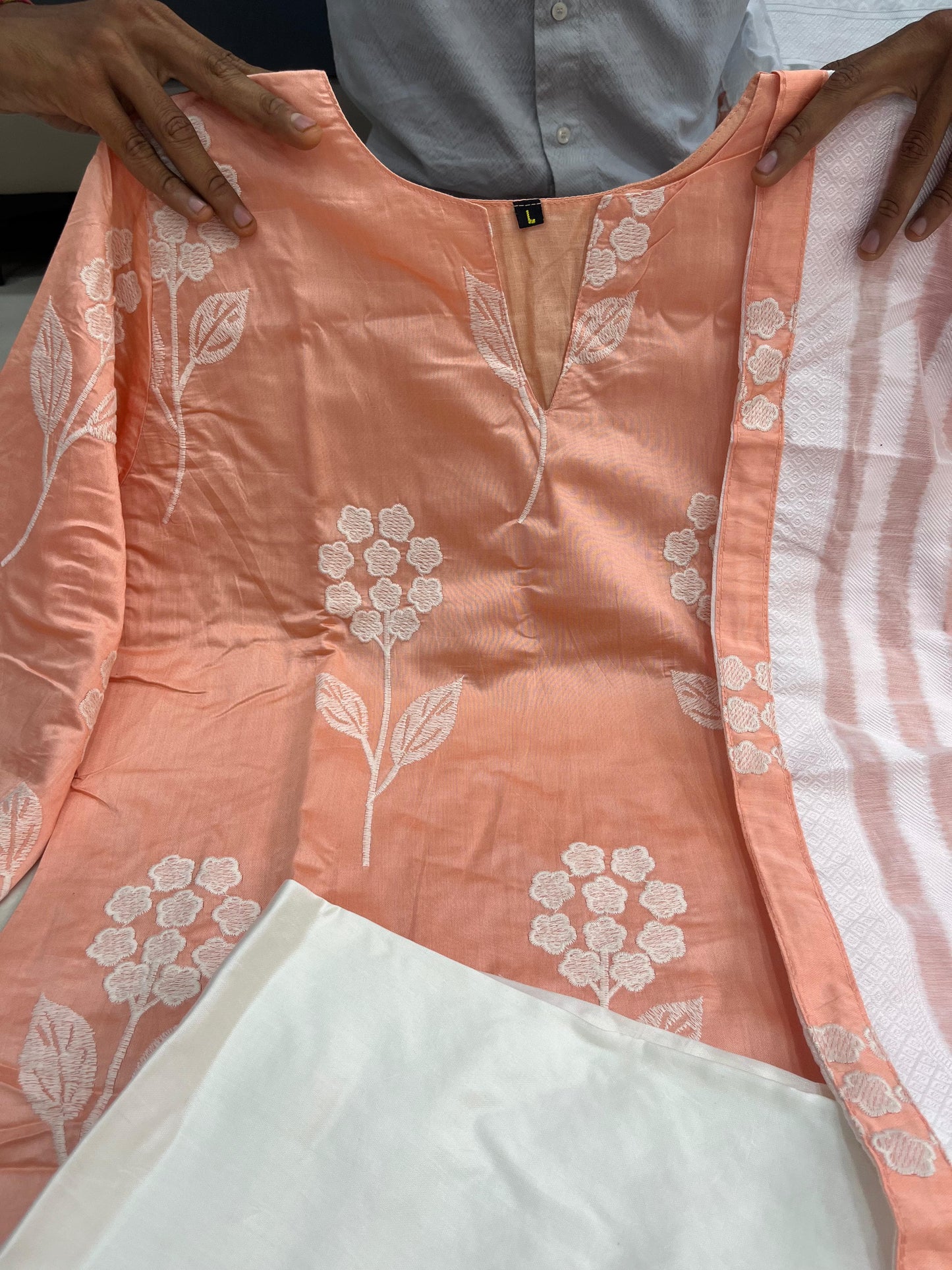 “Birthday Bloom” Baby Pink Embroidered Kurti Pant Dupatta Set – Alia Bhatt Birthday Special Edition | House of ShiVisha™