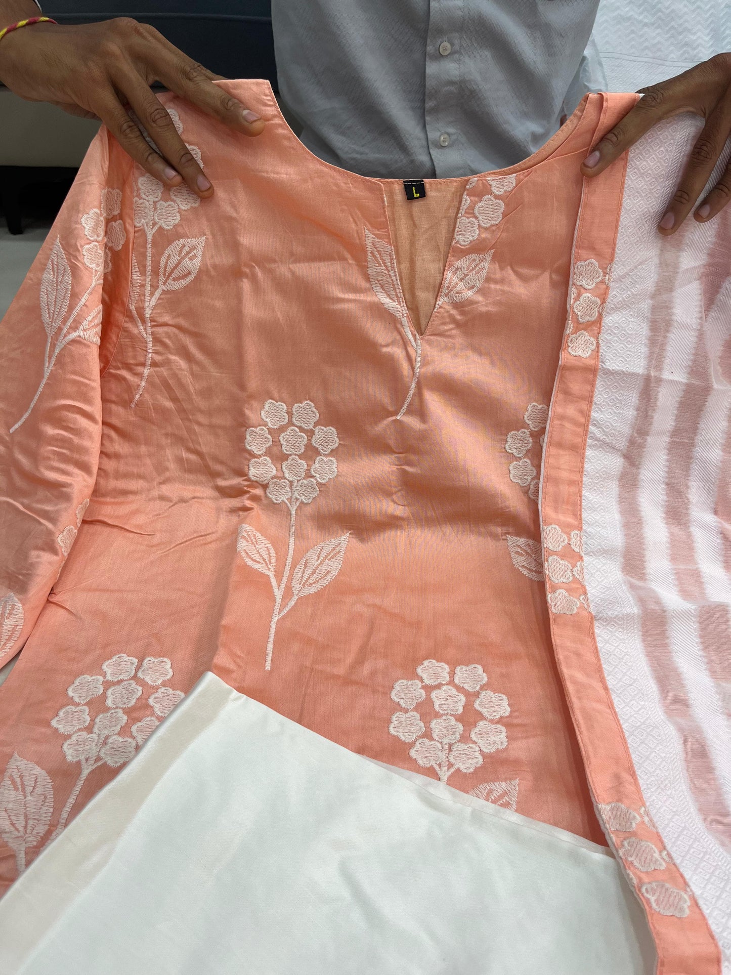 “Birthday Bloom” Baby Pink Embroidered Kurti Pant Dupatta Set – Alia Bhatt Birthday Special Edition | House of ShiVisha™