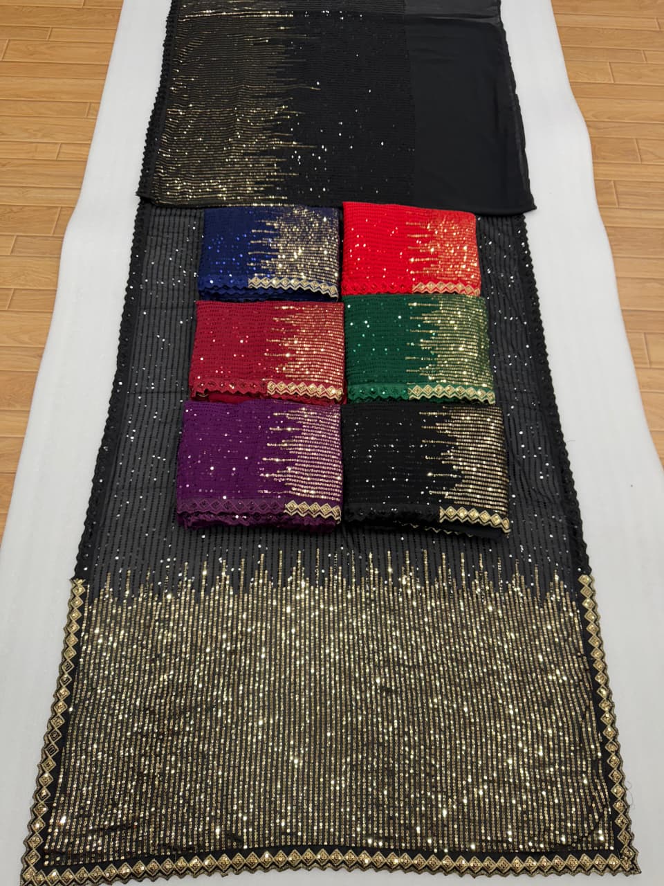 Bollywood Blockbuster Special Edition Saree – 60 Gram Georgette with Dual Sequins Embroidery | House of ShiVisha™ | Code: DF 3458