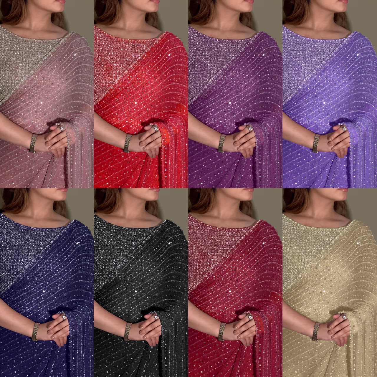 Bollywood Blockbuster Special Edition Saree – Faux Georgette with 5MM Sequins & Multy Embroidery | House of ShiVisha™ | Code: