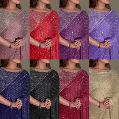 Bollywood Blockbuster Special Edition Saree – Faux Georgette with 5MM Sequins & Multy Embroidery | House of ShiVisha™ | Code: