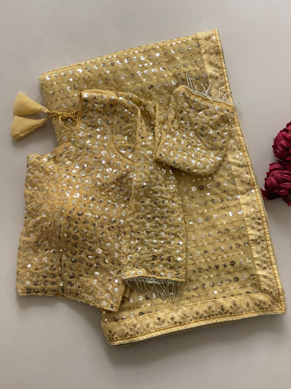 Bollywood Blockbuster Special Edition Saree – Faux Georgette with 5MM Sequins & Multy Embroidery | House of ShiVisha™ | Code: