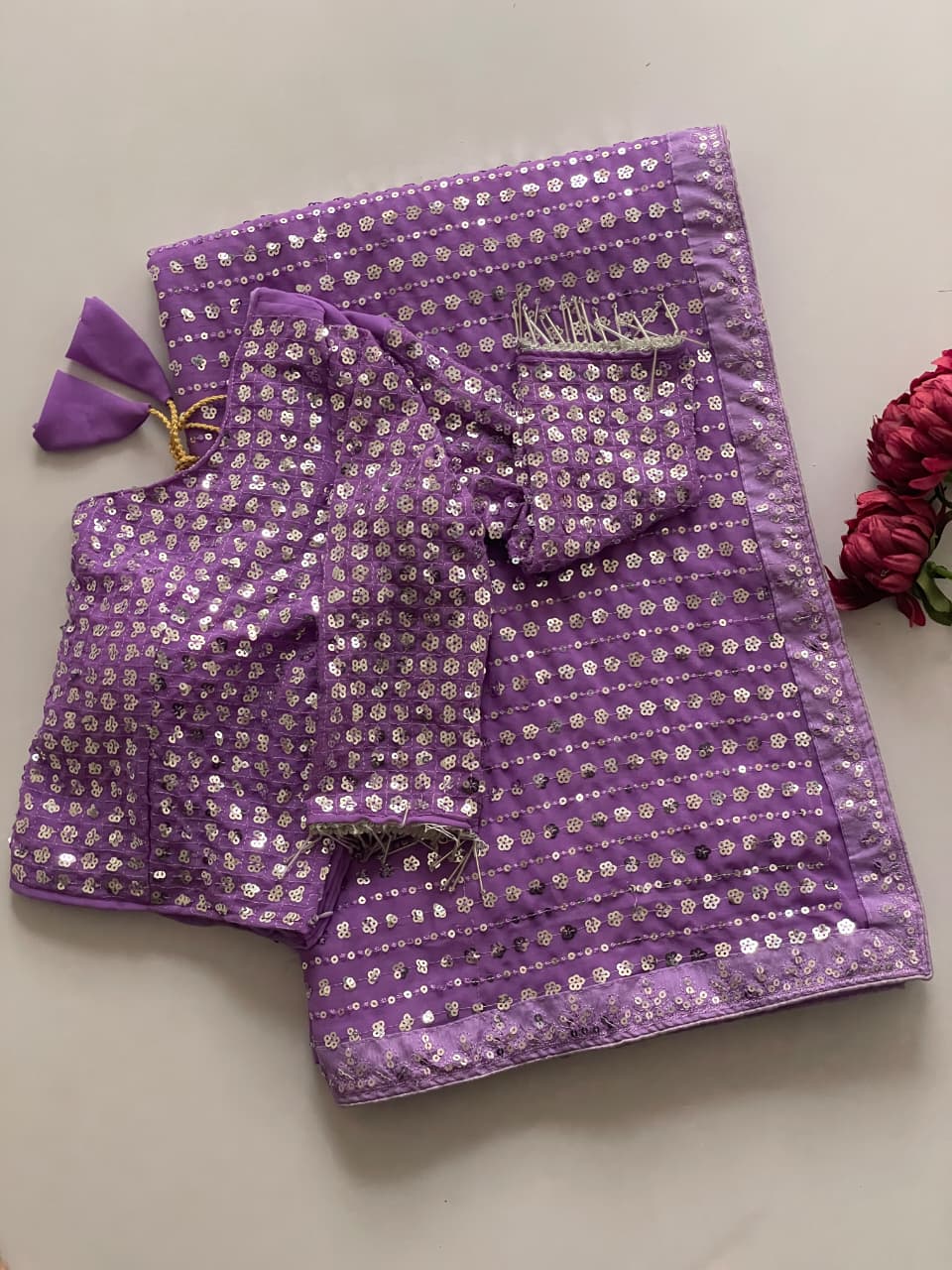 Bollywood Blockbuster Special Edition Saree – Faux Georgette with 5MM Sequins & Multy Embroidery | House of ShiVisha™ | Code: