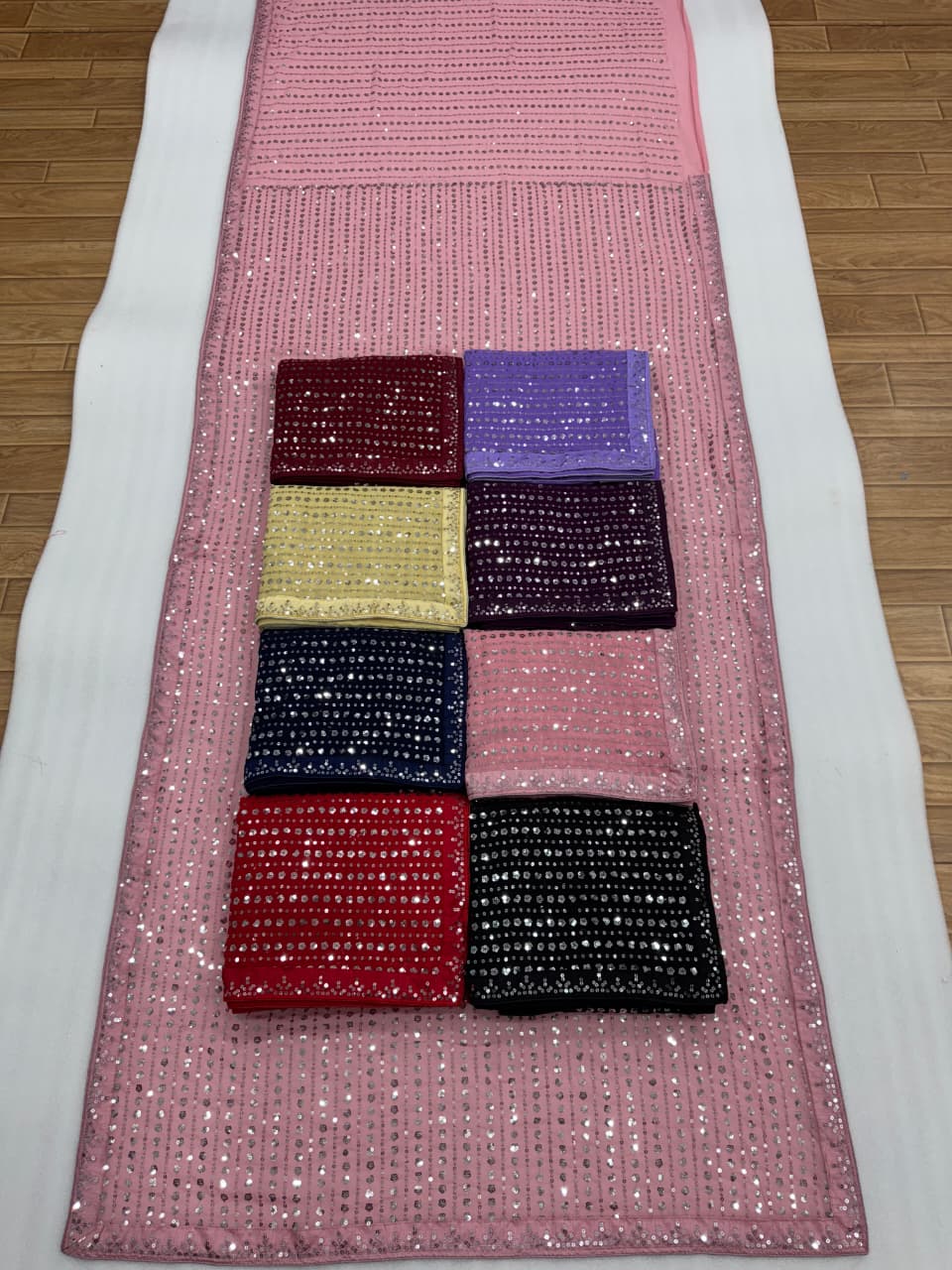 Bollywood Blockbuster Special Edition Saree – Faux Georgette with Heavy 5MM Sequins & Multy Embroidery | House of ShiVisha™ |