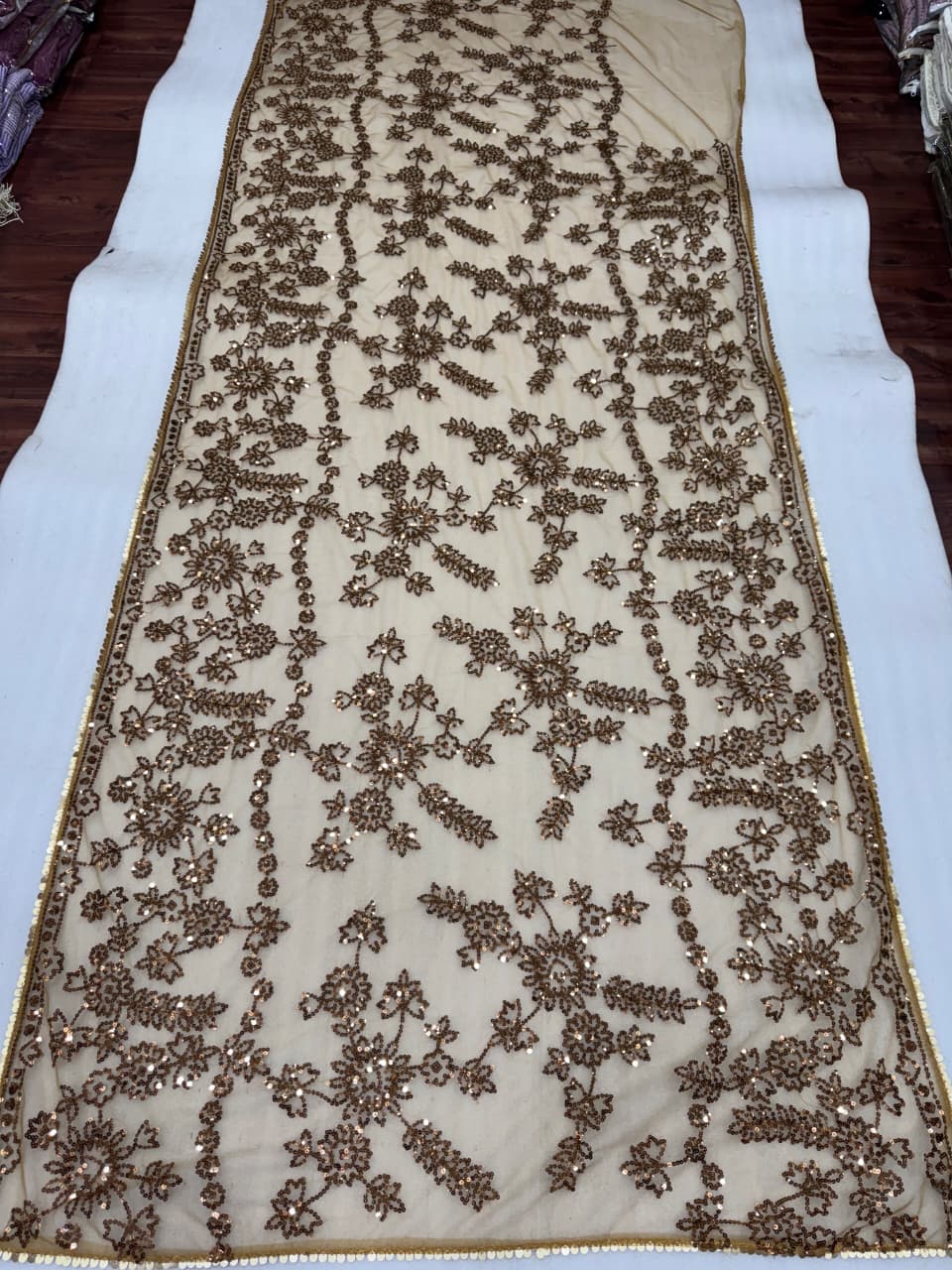 DF-3441 Mono Net Saree – Heavy 5mm & 9mm Sequin Embroidery with Designer Net Blouse | House of ShiVisha™