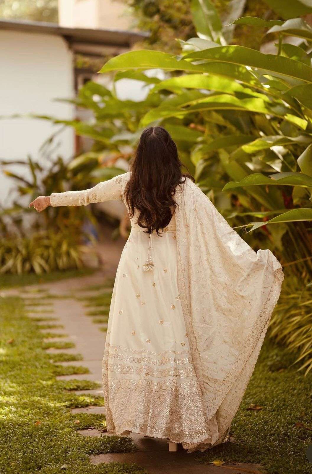 HOS FD-157 Dola Silk Anarkali Gown Set with Dupatta - House Of ShiVisha