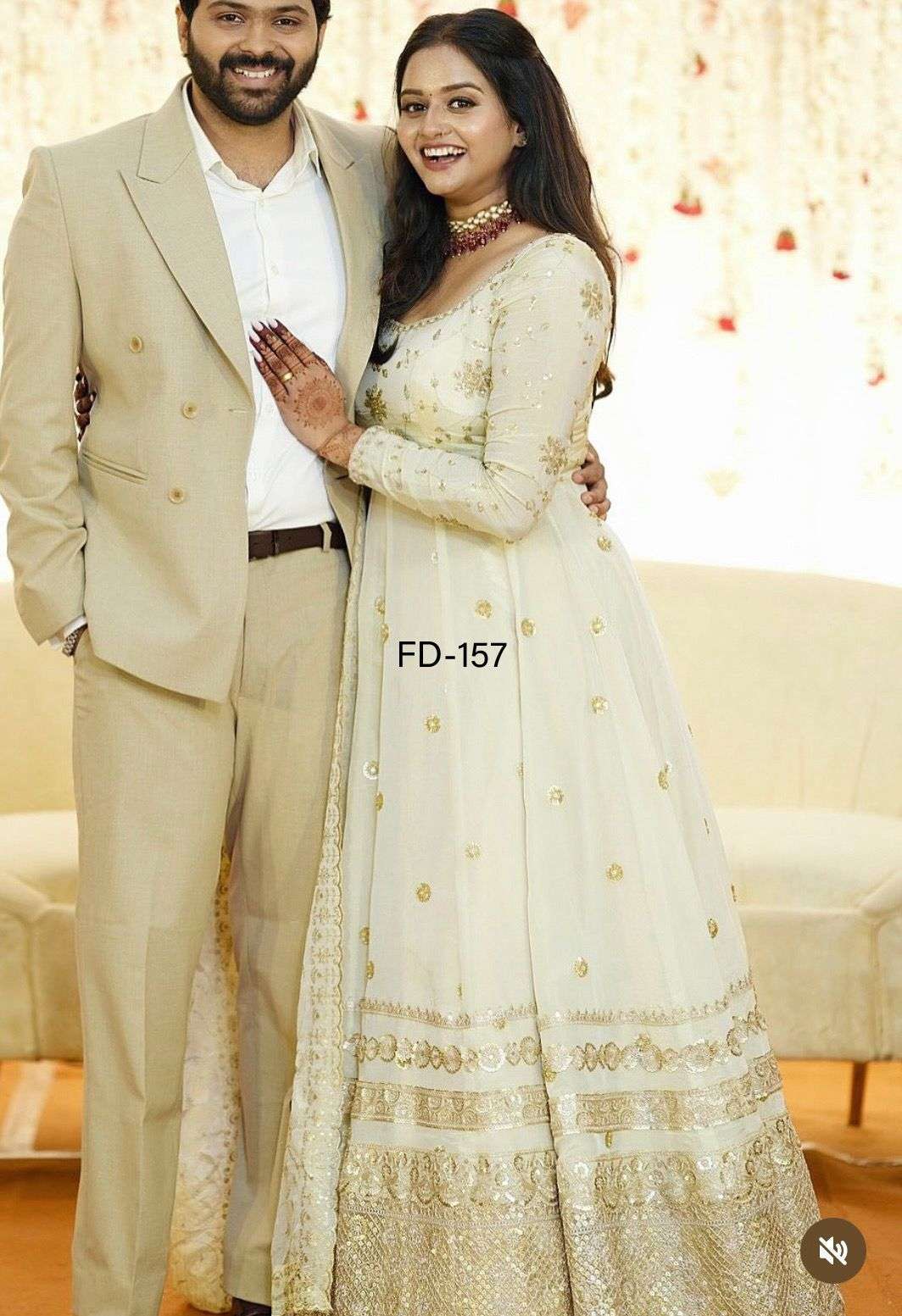 HOS FD-157 Dola Silk Anarkali Gown Set with Dupatta - House Of ShiVisha