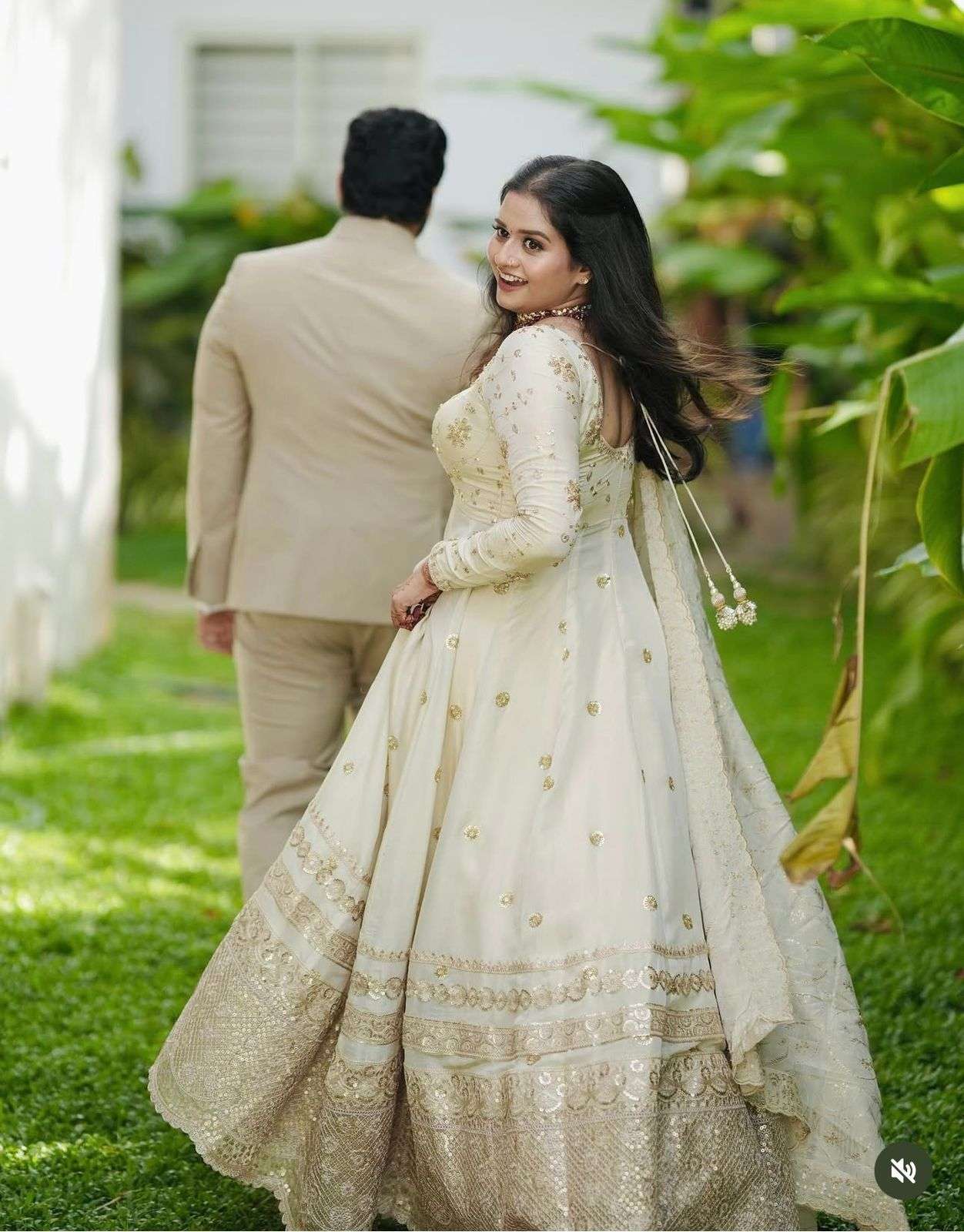 HOS FD-157 Dola Silk Anarkali Gown Set with Dupatta - House Of ShiVisha