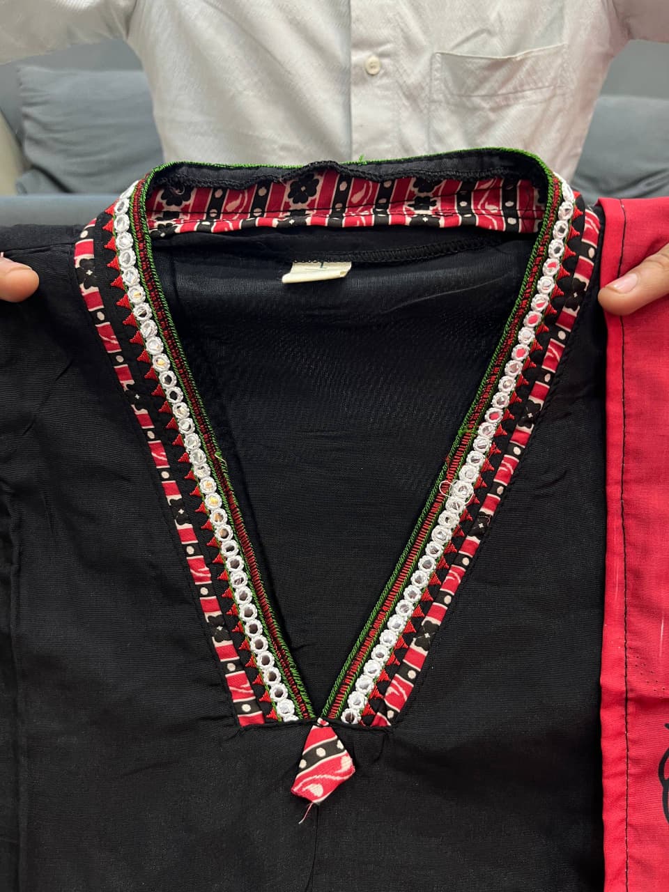 Elegant Banana Silk Kurta Plazo Dupatta Set – Neck Work & Pocket Detailing with Cotton Lining | House of ShiVisha™ Akshar