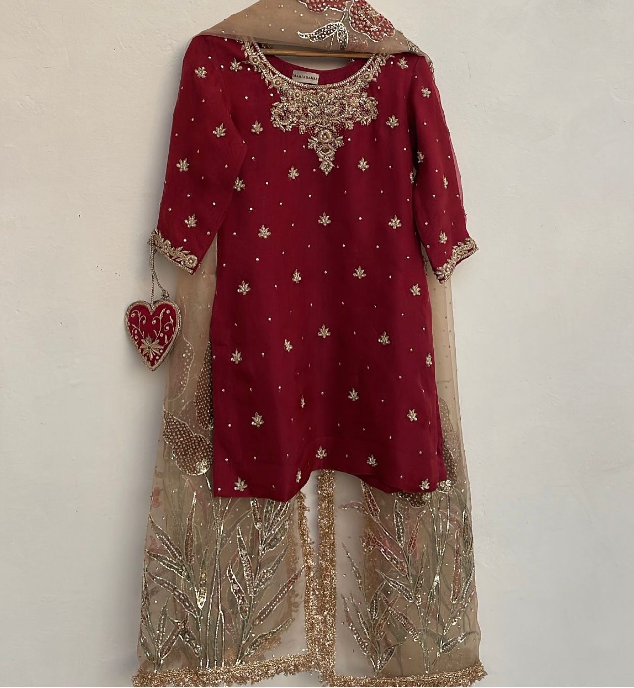 FD-120 Pure Chinon Silk Top Sharara Dupatta Set – Heavy 5mm Sequin & Moti Embroidery with Organza Digital Dupatta | House of ShiVisha™ | Ready-to-Wear Luxe Edition