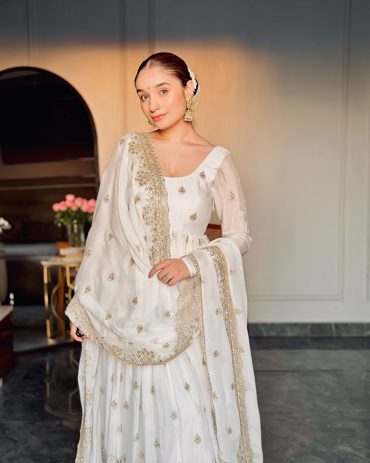 FD-121 Heavy Chinon Silk Gown Pant Dupatta Set – 5mm Sequin Embroidery with Full Sleeves | House of ShiVisha™ | Ready-to-Wear Luxe Edition