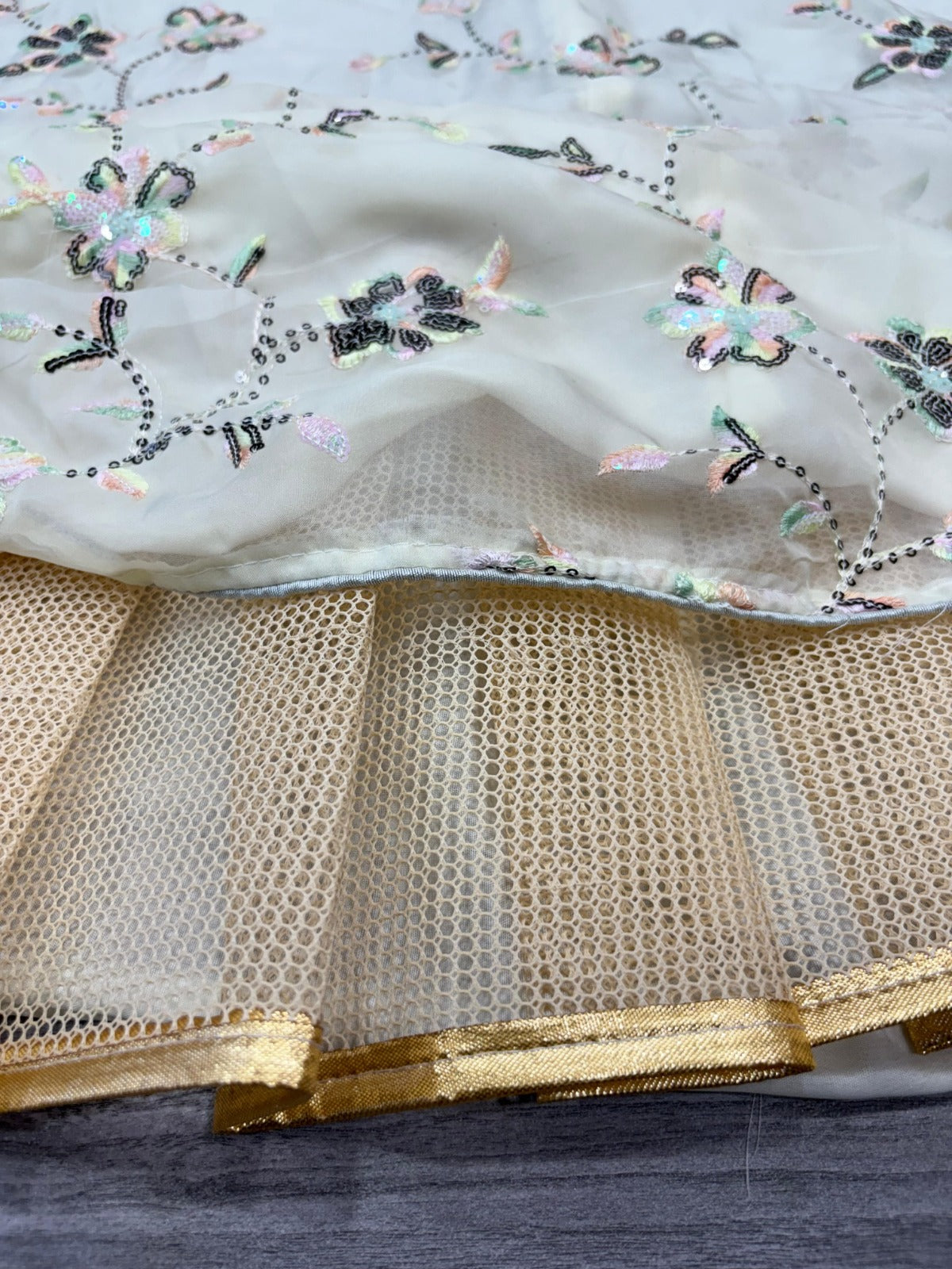 HC-1026 Premium Tabby Silk Lehenga Set – Heavy Thread & Rainbow Sequin Embroidery with Pearl Lace Dupatta | House of ShiVisha™ | Royal Heritage Edition