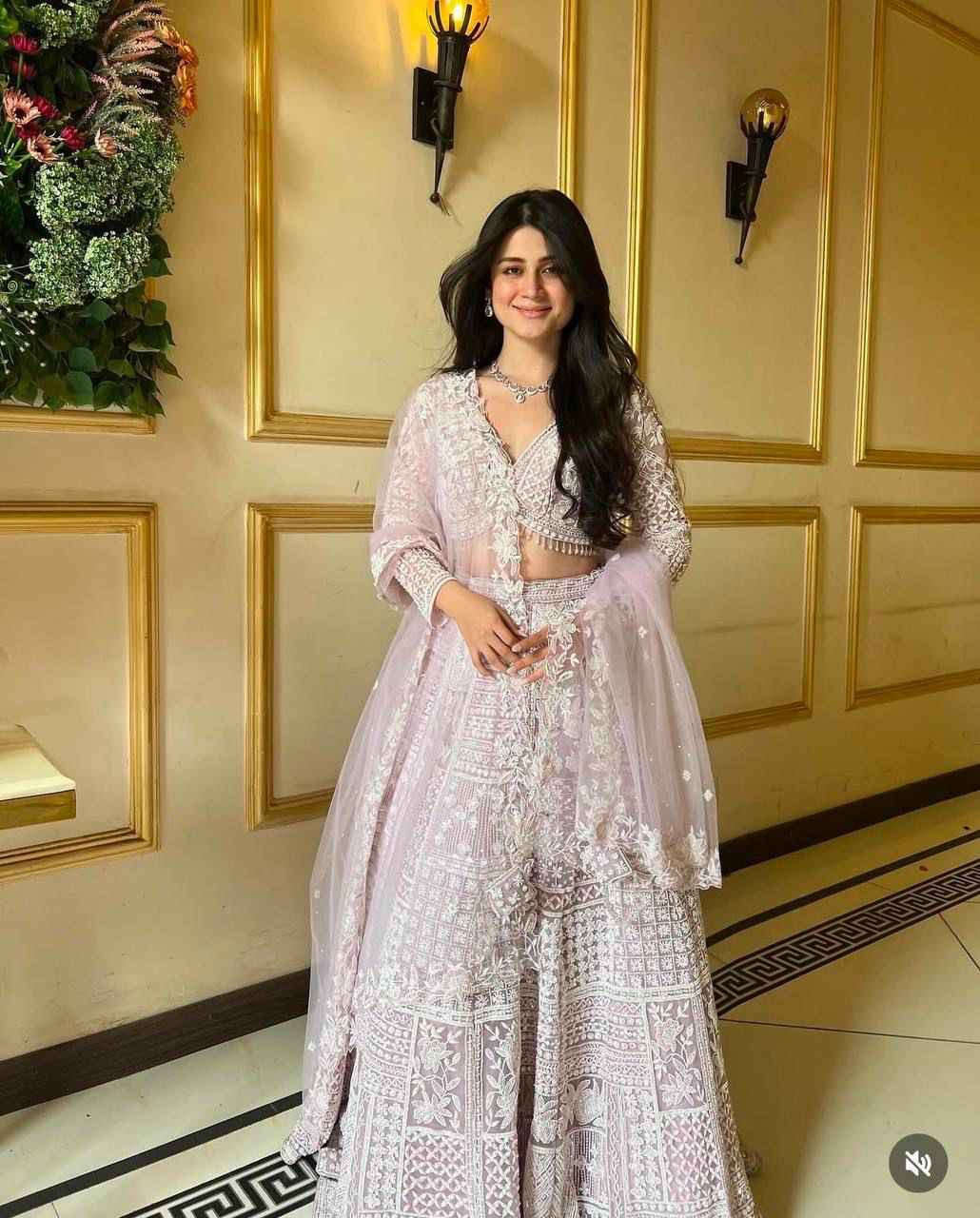 HC-1069 Butterfly Net Lehenga Set – Resham Embroidery & Heavy Sequins Work with Matching Dupatta | House of ShiVisha™