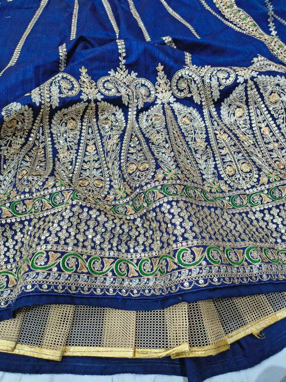 HC-1097 Heavy Slub Silk Lehenga Set – Thread, Dori & Sequin Embroidery with Net Dupatta | House of ShiVisha™