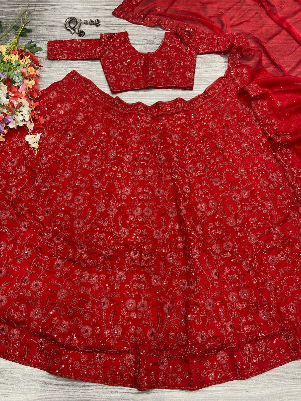 HC-997 Vichitra Silk Embroidered Lehenga Set – Heavy Sequin, Coding & Double Inner Cancan | House of ShiVisha™ | Royal Heritage Collection