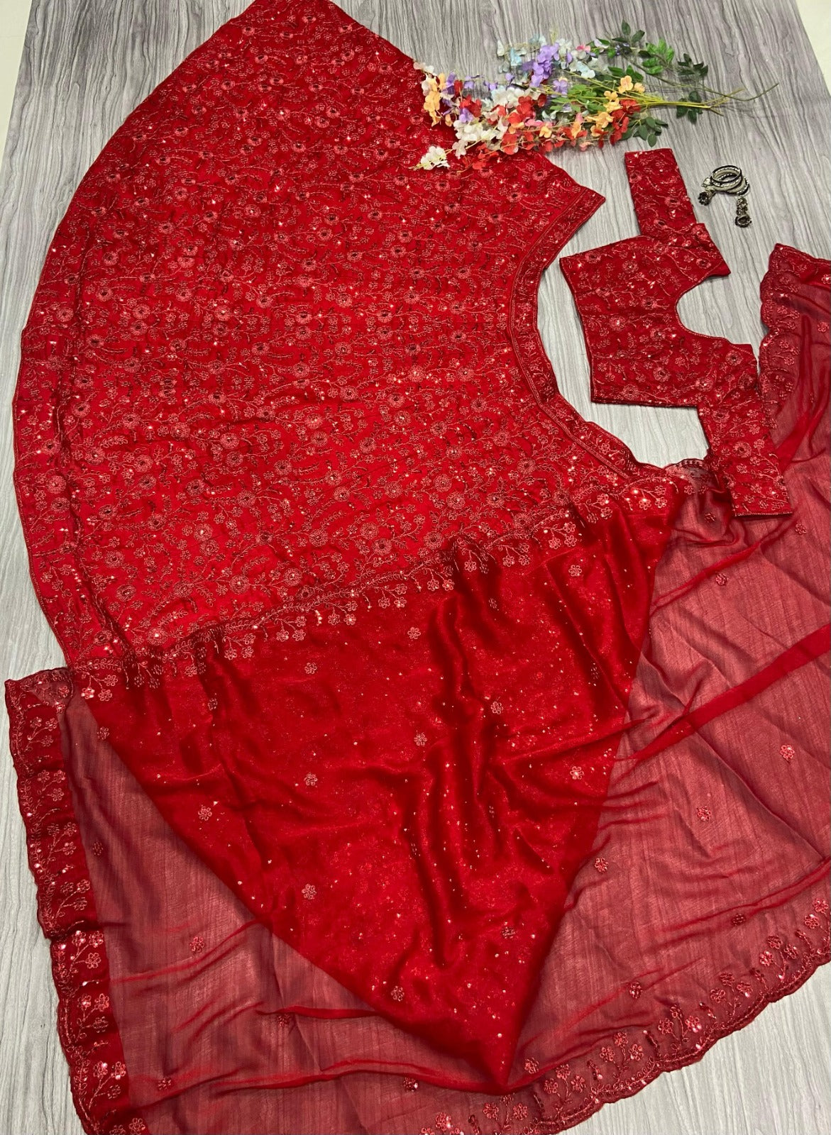 HC-997 Vichitra Silk Embroidered Lehenga Set – Heavy Sequin, Coding & Double Inner Cancan | House of ShiVisha™ | Royal Heritage Collection