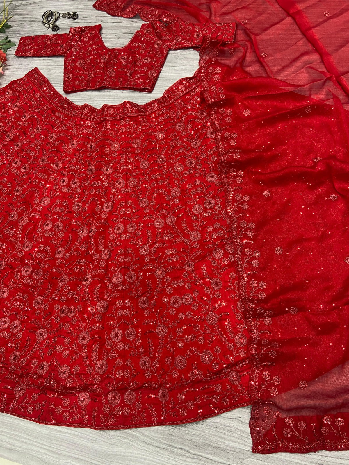 HC-997 Vichitra Silk Embroidered Lehenga Set – Heavy Sequin, Coding & Double Inner Cancan | House of ShiVisha™ | Royal Heritage Collection