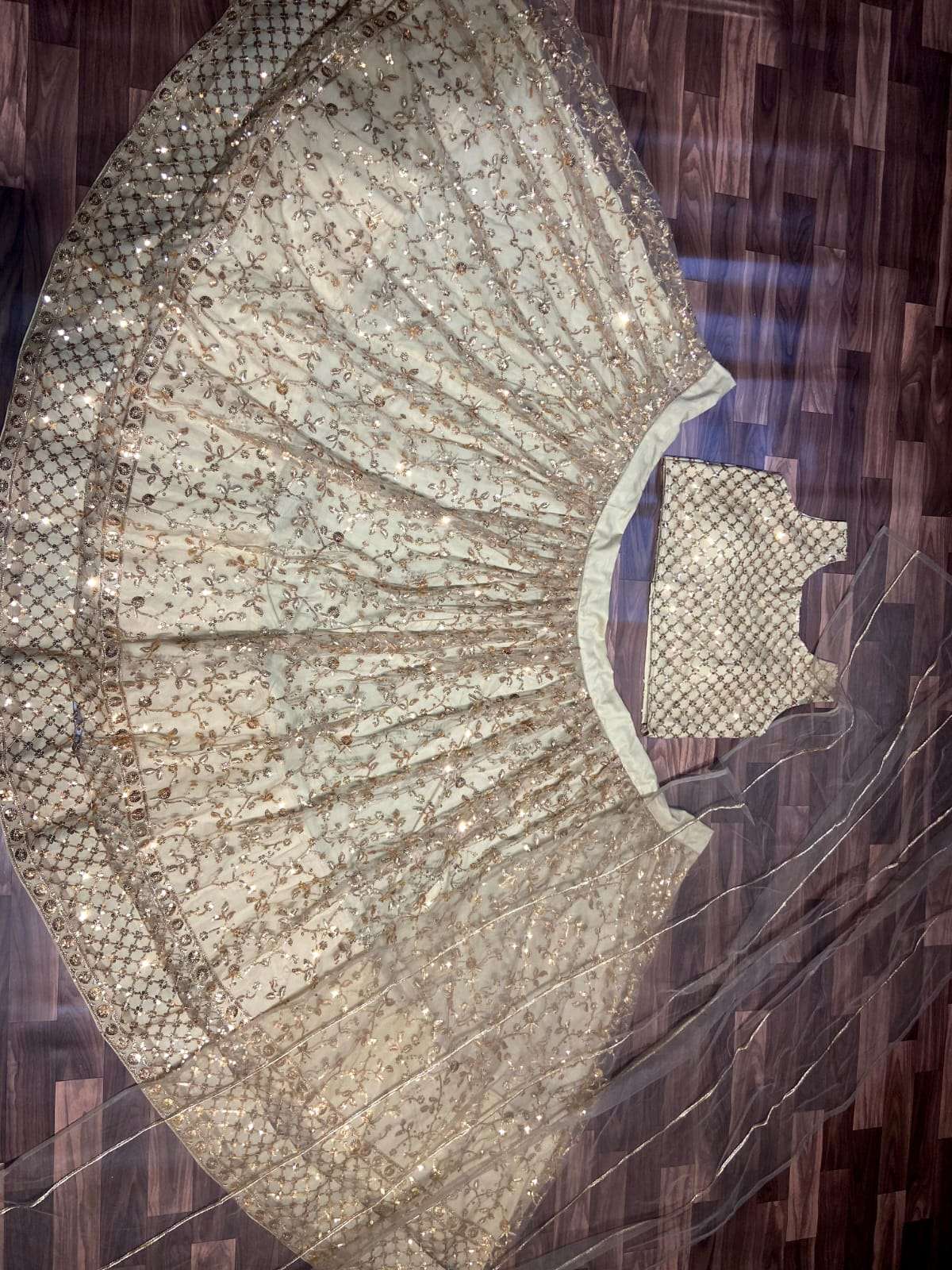 HOS HC-709 Net Sequins Lehenga with Embroidered Blouse & Dupatta