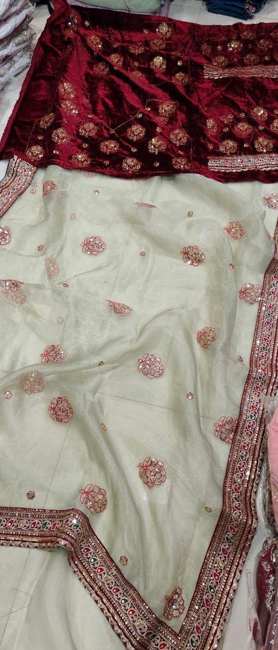 HOS KK-0271 Tissue Organza Silk Saree with Zari & Sequins