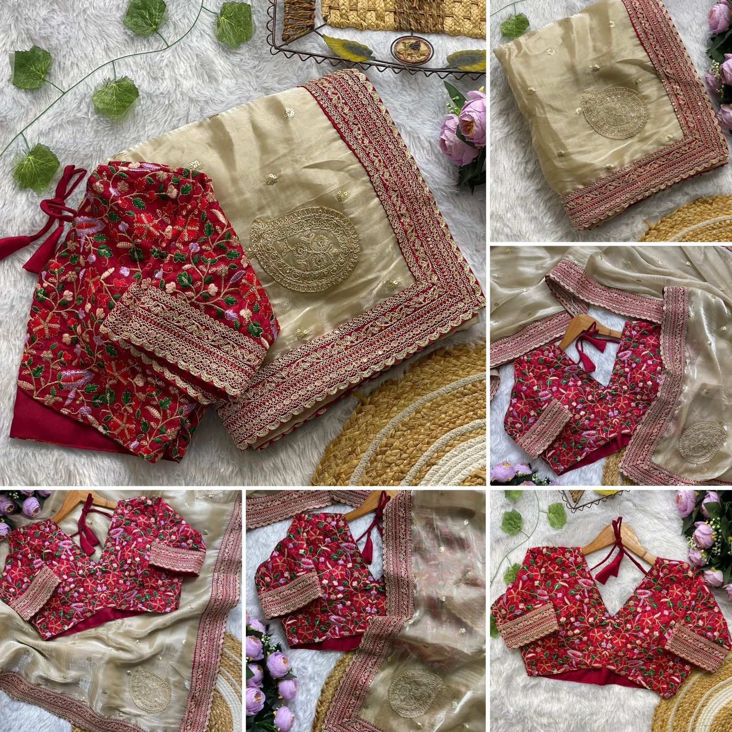 HOS KK-Kimora Jimmy Choo Silk Saree with Thread & Sequins Work