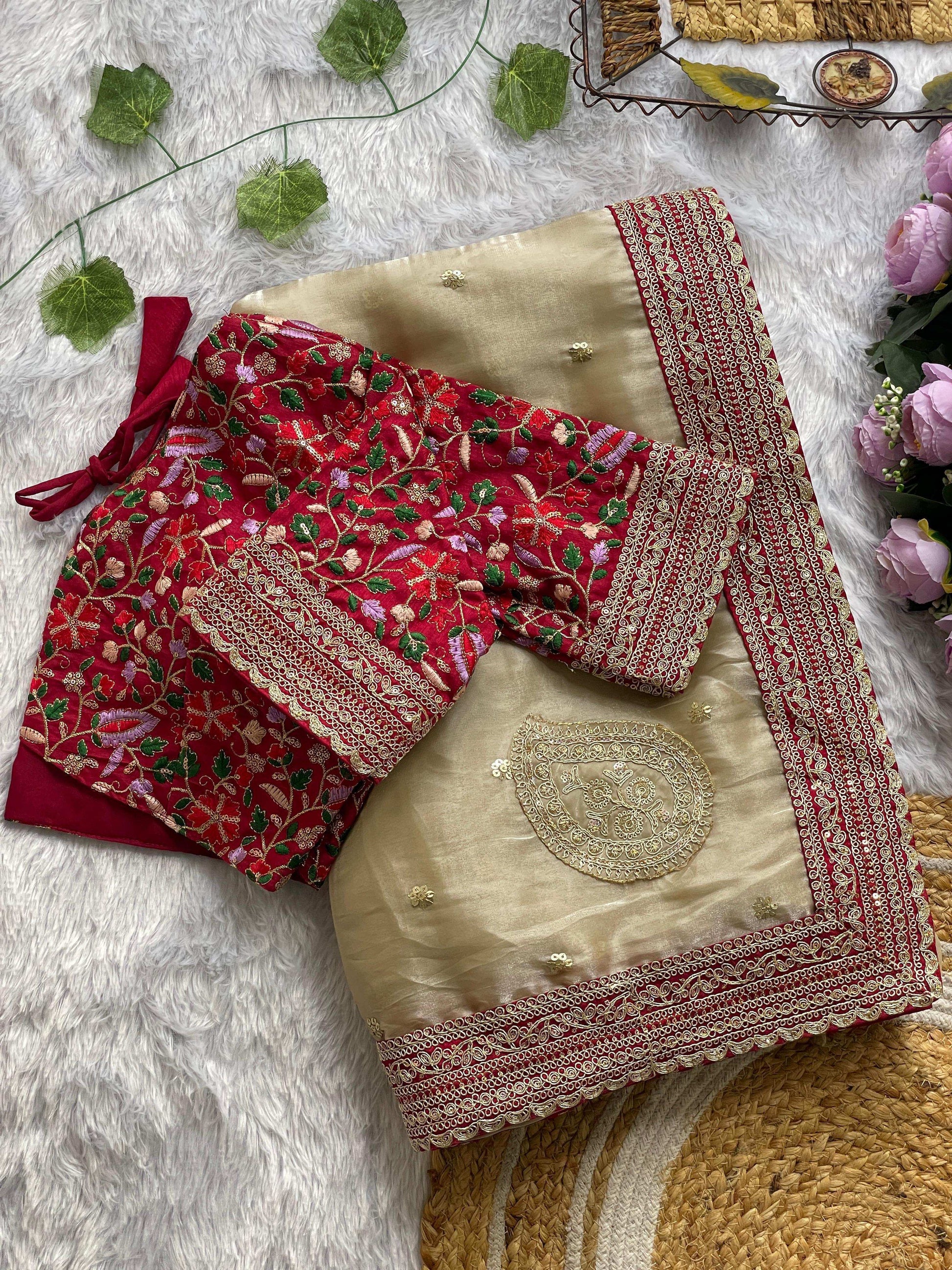 HOS KK-Kimora Jimmy Choo Silk Saree with Thread & Sequins Work