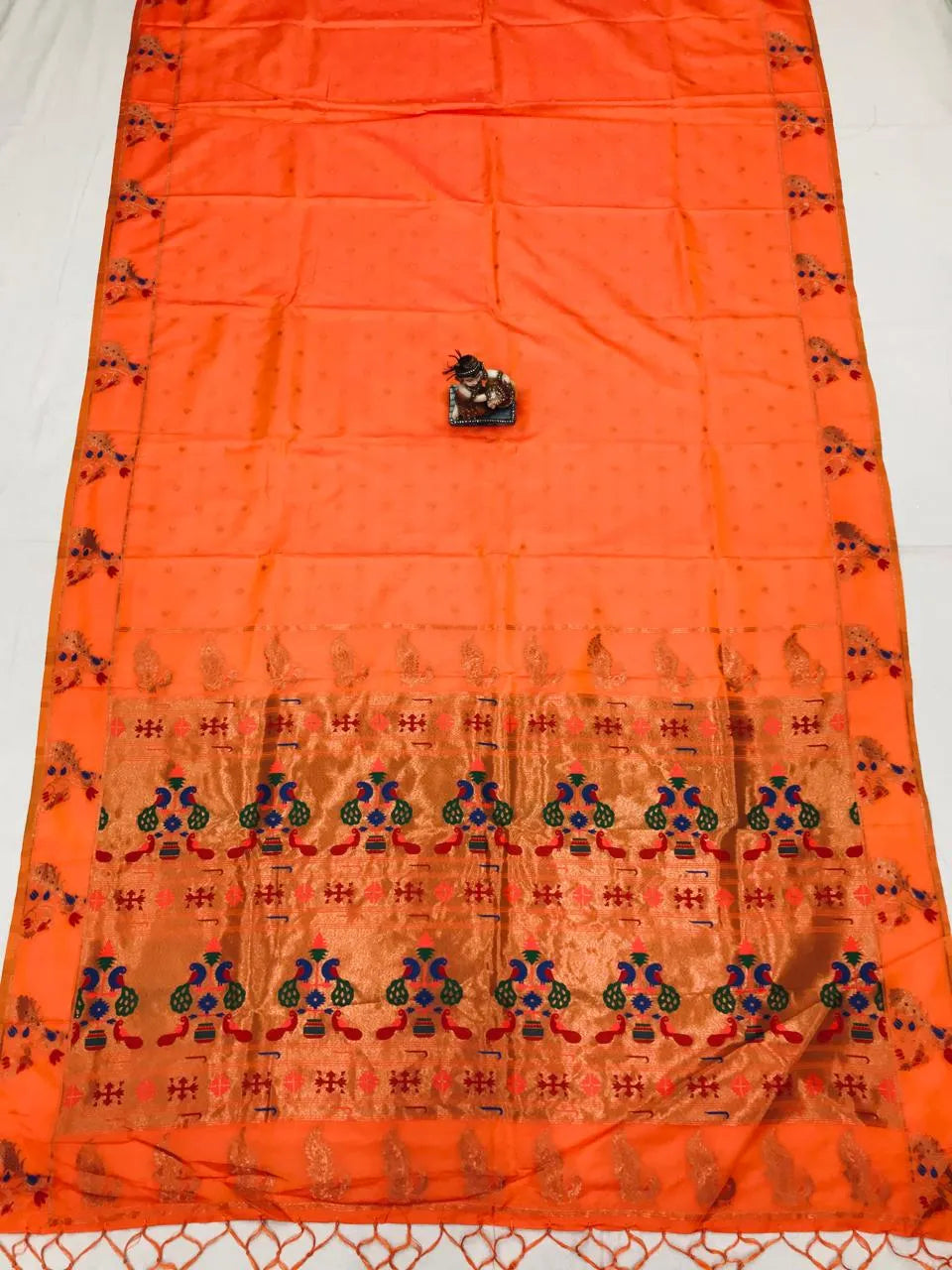 HOS Kantara Paithani Silk Saree with Peacock Border & Pallu