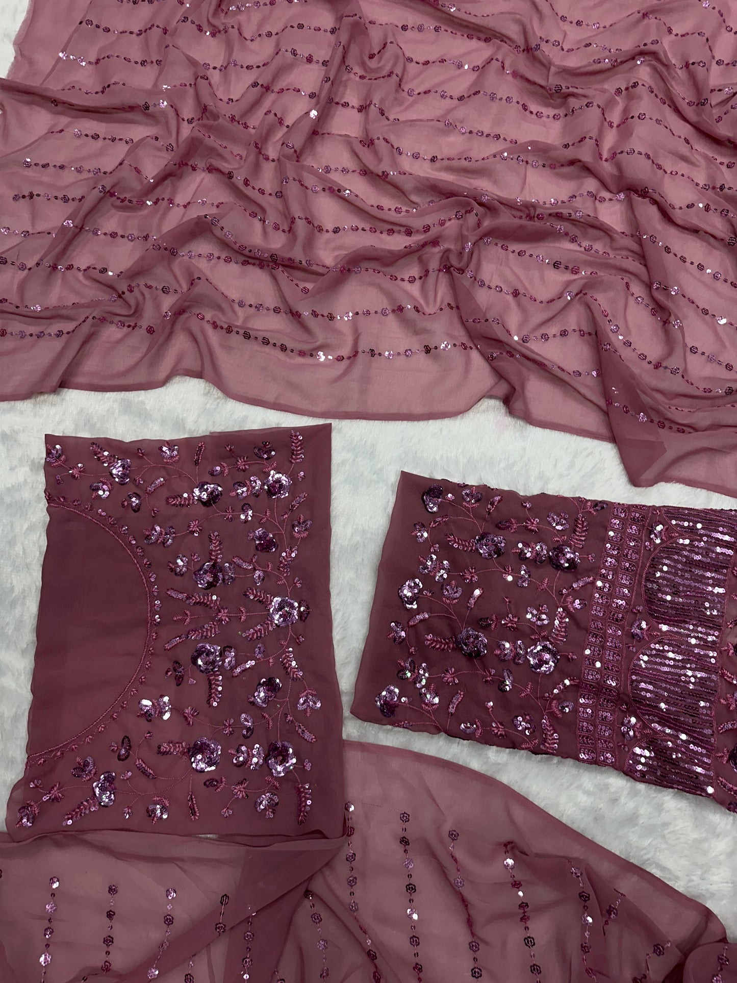 HOS SCnx 1103 Georgette Saree with Sequins Embroidery