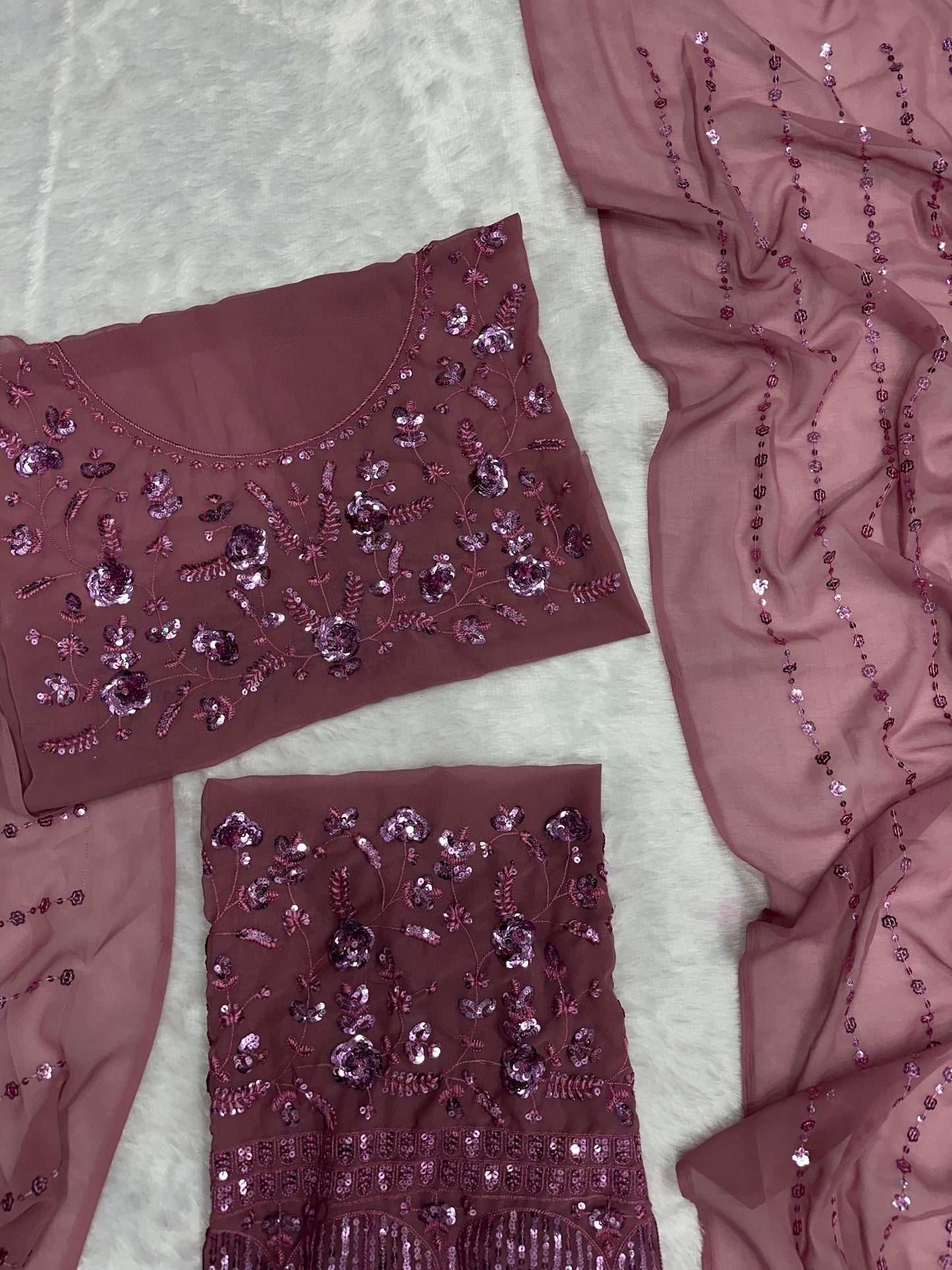 HOS SCnx 1103 Georgette Saree with Sequins Embroidery