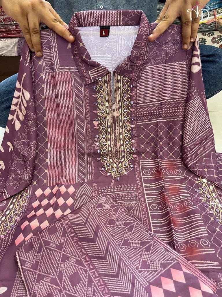 Heavy Muslin Afghani Co-ord Set – Original Mirror Work with Zari Weaving | House of ShiVisha™akshar