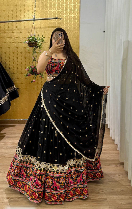 Navratri Premium Georgette Embellished With  Beautiful Heavy Sequins