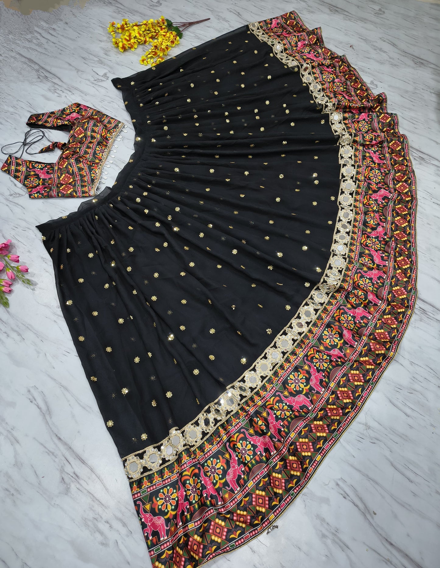 Navratri Premium Georgette Embellished With  Beautiful Heavy Sequins