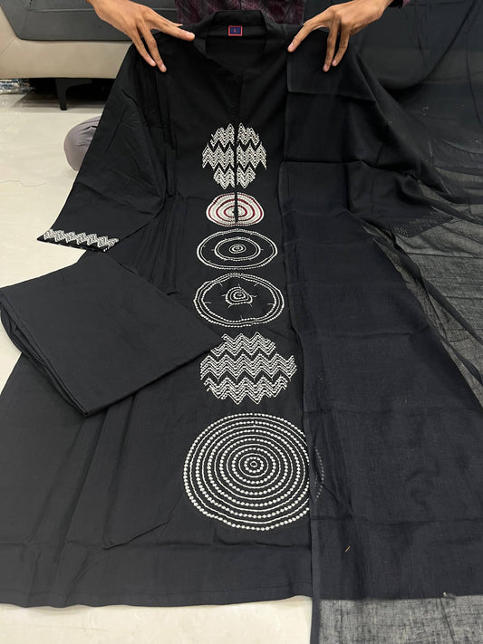 Pure Mul Cotton 60 60 Pent Set With Dupatta Set