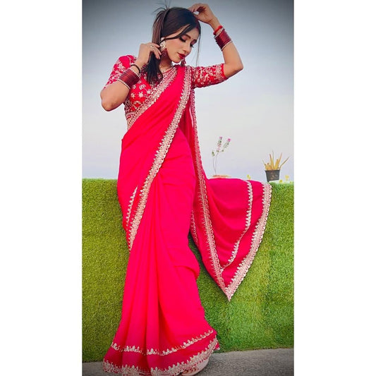 DESIGNER HEAVY PARTY WEAR EMBRODERY WORK SAREE 🚨