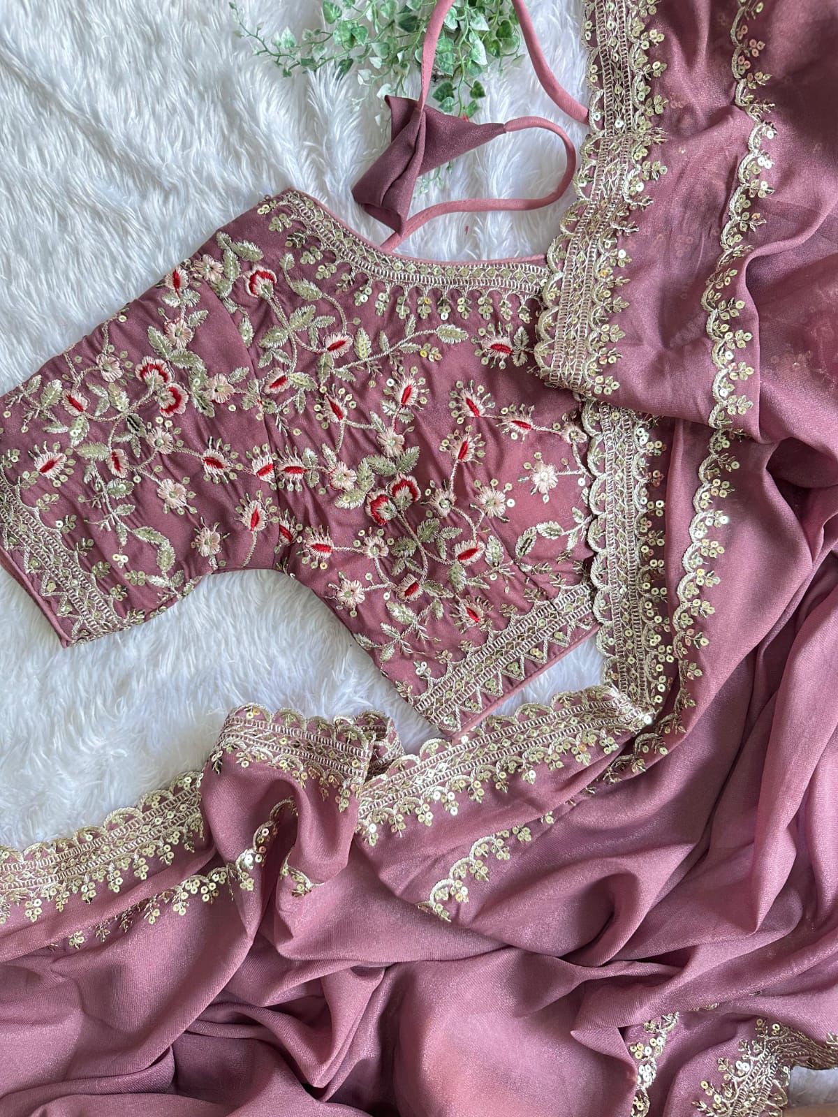 DESIGNER HEAVY PARTY WEAR EMBRODERY WORK SAREE 🚨