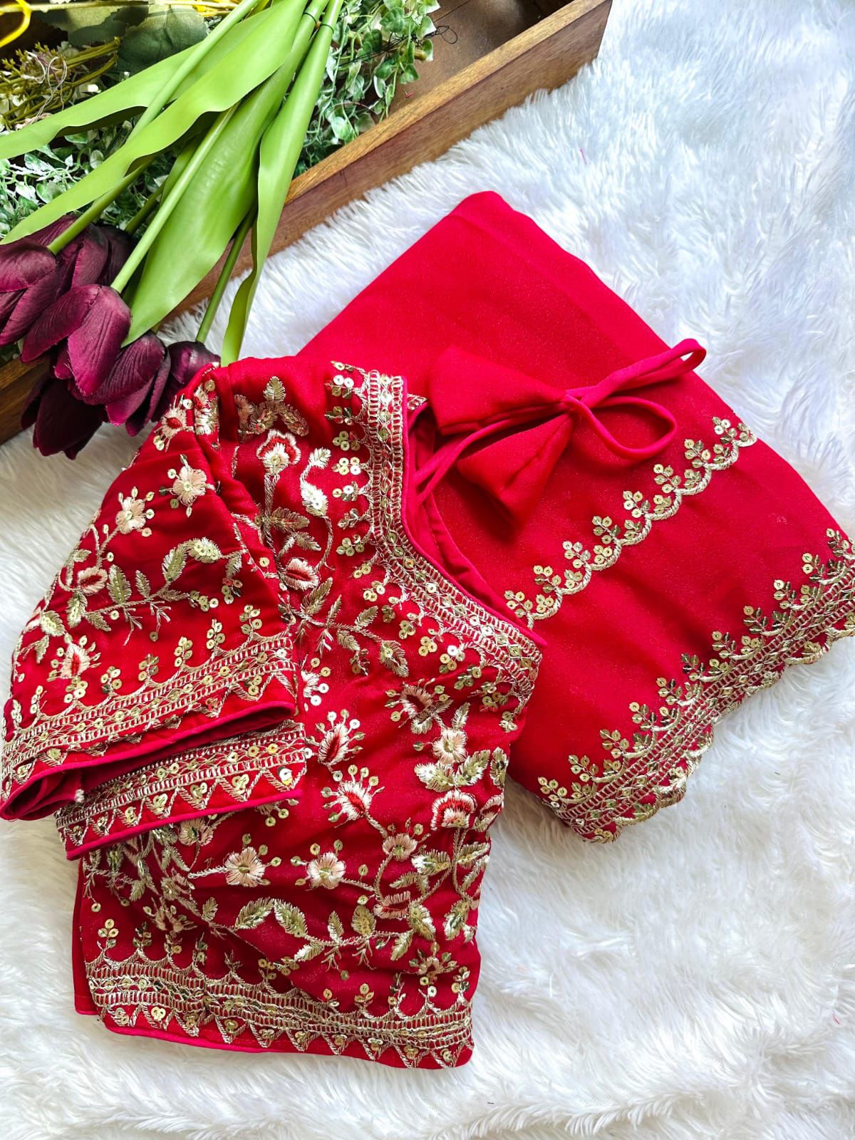 DESIGNER HEAVY PARTY WEAR EMBRODERY WORK SAREE 🚨