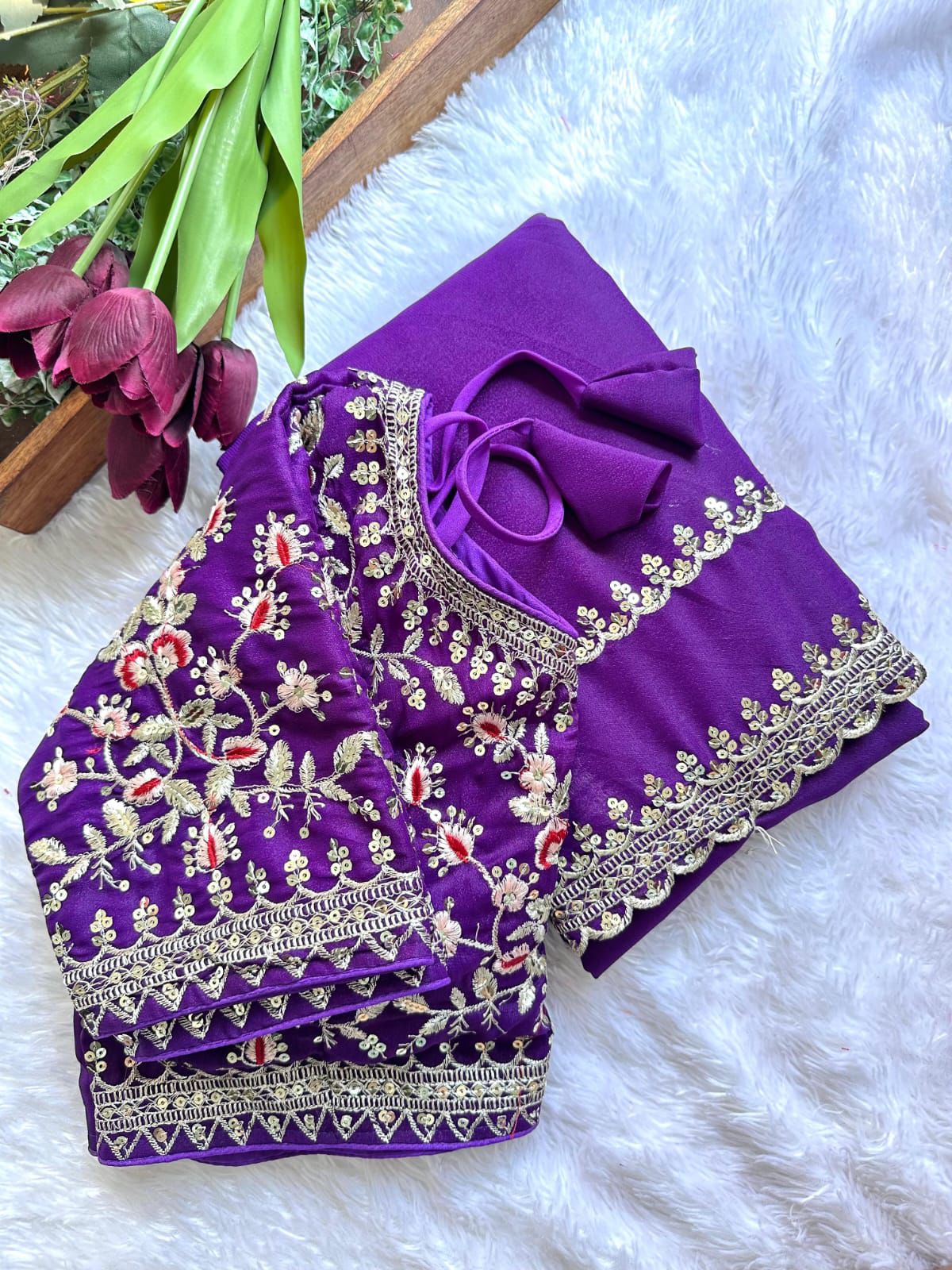 DESIGNER HEAVY PARTY WEAR EMBRODERY WORK SAREE 🚨