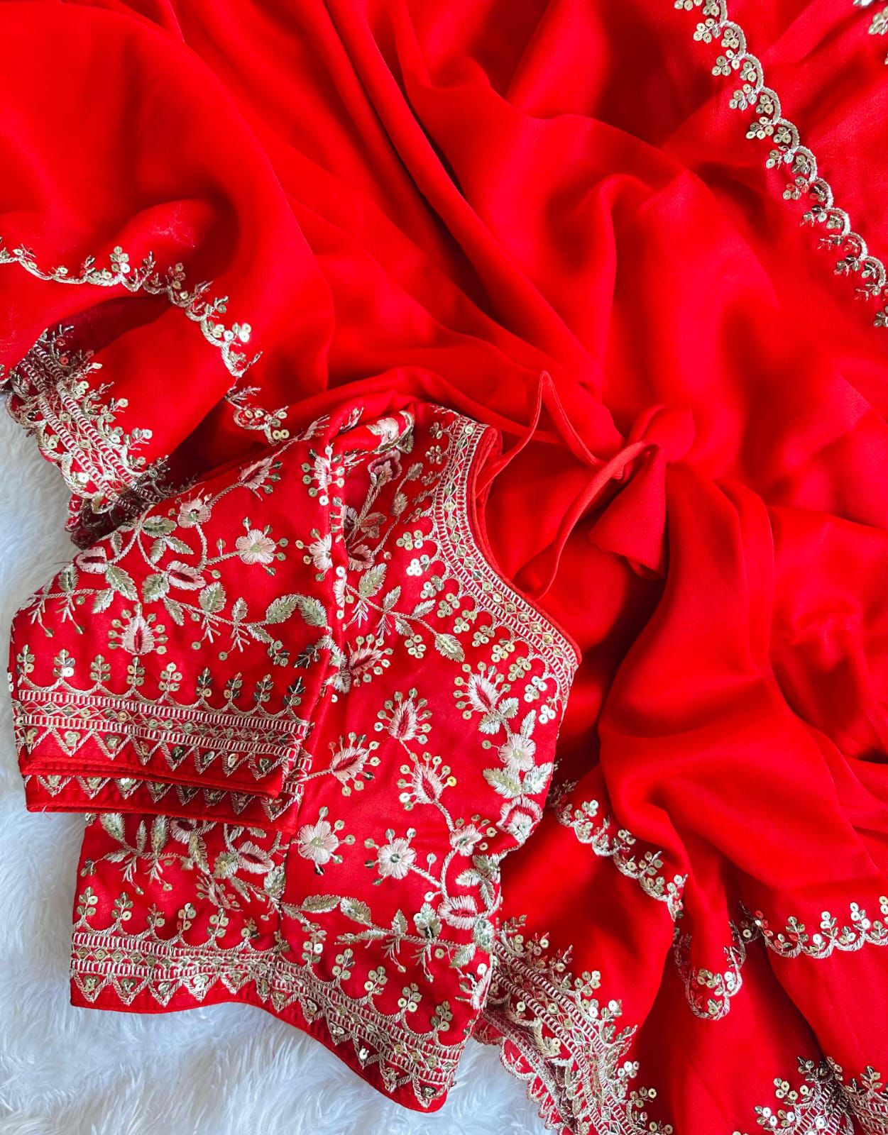 DESIGNER HEAVY PARTY WEAR EMBRODERY WORK SAREE 🚨