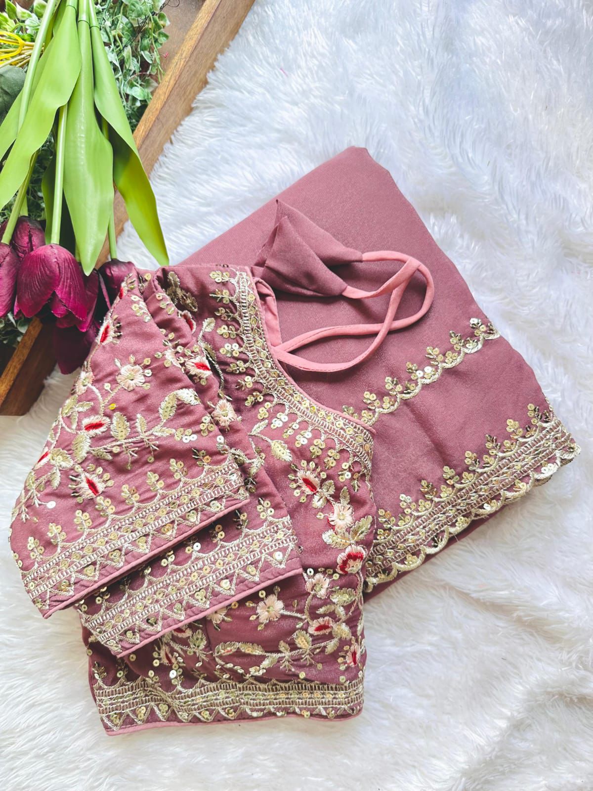 DESIGNER HEAVY PARTY WEAR EMBRODERY WORK SAREE 🚨