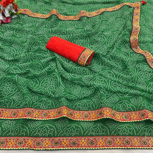 Viscose Georgette ❀ New Bandhani Saree❀