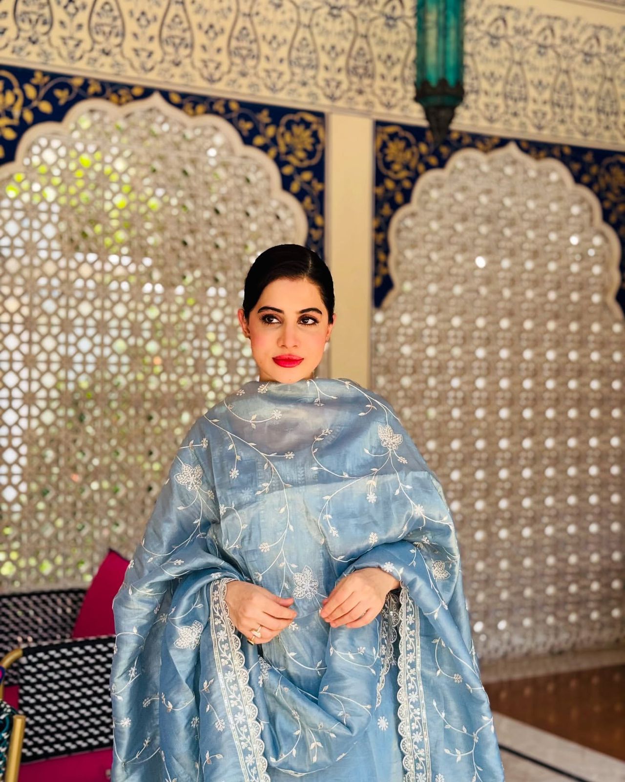 Pure Gold Crush Top& Pent Dupatta Set Fully Stitched Ready To Wear suit